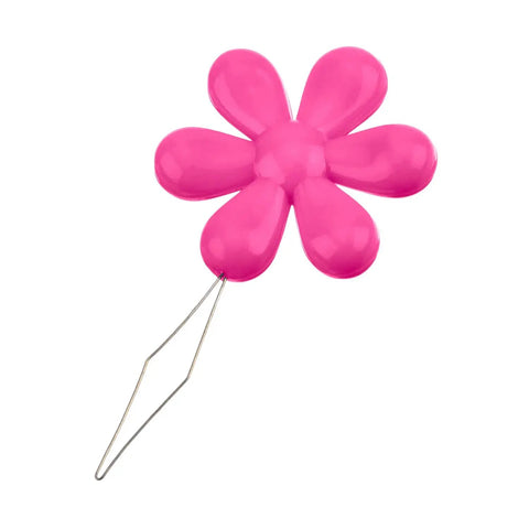 Pink flower head wire loop from 30 Piece Needle Threader Set With Clear Box Multicolor Flower Head Wire Loop Threaders For Hand Sewing And Machine Use.