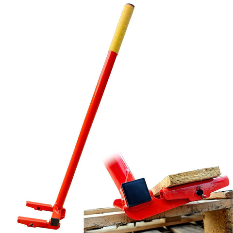 Heavy Duty Pallet Buster Tool With One Piece Handle And Pivoting Head Built Tough For Demolition Deck Board Remover Orange on pallet