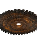 Rust Hand Painted Ceiling Medallion With Deep Relief Outer Diameter 24 3/4 Inch Inner Diameter 3 1/4 Inch Projection One And Seven Eighths Inches