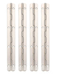 Long Metal Piano Hinge Set For Wooden Boxes And Jewelry Boxes Heavy Duty Cabinet And DIY Project Hinges, 4 Pack, shown aligned vertically