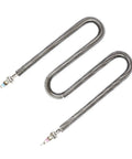 Premium Electric Finned Tubular Heater Featuring Heavy Duty Oven Heating Element For Rapid Warm Up And Hella Efficient Air Circulation At 220 Volts With Flexible Wattage Choices, showing finned design and dual connectors.
