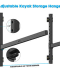 Heavy Duty Kayak Storage Rack With Adjustable Wall Mount for Indoor Garage and Outdoor Use, showing adjustable arm detail
