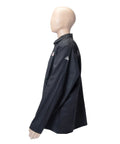 Side view of Black X Large Flame Resistant Welding Jacket With Cotton Nine Ounce Fabric, Worksite Ready, Heavy Duty Weld Gear, KH808XL.