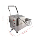 Rocking This Heavy Duty 370W Commercial Fryer Filter Machine With A Snazzy 55 Gallon Oil Filler Cart, stainless steel with a handle.