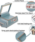Impulse Heat Sealer Shrink Wrap Machine For Books Cds And Food, showcasing control panel and durable iron design.