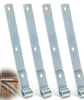 4 Pack 12 Inch Zinc Strap Hinges For Gates, Tool Sheds, Barn Doors And Other Swing Entrances. Heavy-duty metal with bolt holes.