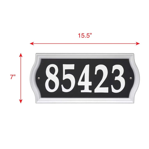 Reflective Address Numbers Sign With High Visibility Panels Weather Resistant Easy Mount 15.5x7 inch black and white