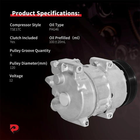 AC Compressor With Clutch For Toyota Camry RAV4 Sienna Keeps Your Ride Frosty Auto AC Assembly Direct Replacement OEM 88310-06440 showing specifications and components.