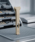 Pro Grade PEEK Tweezers Set For Delicate Semiconductor Handling With Zero Static Build Up And Totally Non Magnetic Tips eight inch, beige color on lab surface.