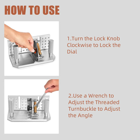 How to use Heavy Duty Pro Grade Belt Grinder Knife Jig, 7.75 Inch Long Sharpening Locator With Dual Press Plates.