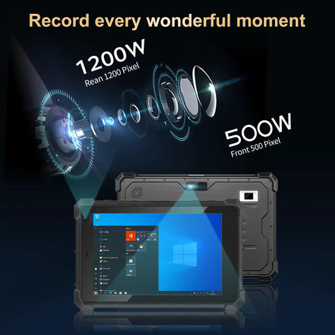 Built Like A Tank Ip68 Waterproof Rugged Tablet Showcasing A Roomy 10 1 Inch Display Running Windows 11 Pro With A Badass Intel Core Chipset For Heavy Duty Jobs Flows Smooth, highlighting 1200W rear camera and 500W front camera.