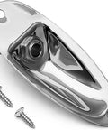 Built Tough 1/4 Inch Mono Guitar Output Jack Plate With Mounting Screws Sleek Chrome Alloy Boat Style Socket.