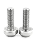 Premium Titanium Bicycle Hub Bolts 3/8 Inch 14mm Thread 1.0mm Pitch Front And Rear Fasteners close-up of lightweight bolts