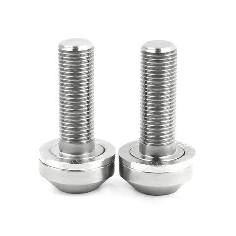 Premium Titanium Bicycle Hub Bolts 3/8 Inch 14mm Thread 1.0mm Pitch Front And Rear Fasteners close-up of lightweight bolts