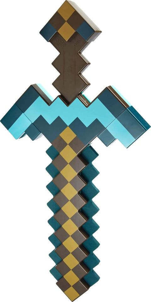 Minecraft Transforming Diamond Sword And Pickaxe 2-In-1 Toy For Kids, role play gear toy in sword form, pixelated design