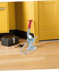 Premium Heavy Duty Toggle Latch Clamps Set Of 2 With Stupendous 2183 Lb Hold Power on a wooden floor beside a toolbox.