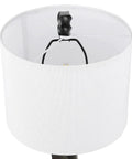 Top view of white linen shade on Two Pack Black Table Lamps With White Linen Shades For Bedroom And Living Room End Tables Set Of 2