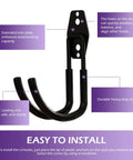 2 Pack Heavy Duty EV Charger Holder Wall Mounts, Rugged J Hook Cable Retractors with durable black iron and PVC coating