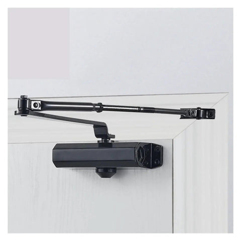 Heavy Duty Automatic Door Closer With Dual Spring Hydraulic Buffer Smooth Silent Close Multiple Speed Settings Fits 25Kg To 80Kg Doors
