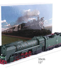 Vintage HO Scale Steam Locomotive Model Train With Black Body And Red Wheels Green Accents 13 Inch Long Realistic Detail