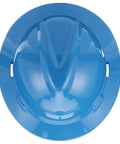 Top view of V-Gard Full-Brim Hard Hat With Fas-Trac III Ratchet Suspension Polyethylene Shell For Top-Notch Impact Protection.