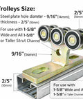 Heavy Duty 6 Wheel Type Trolley Assembly For Electric Hoists, Smooth Quiet Roller Trolley, Easy Install, Fits 1-5/8 Inch Wide Strut Channel