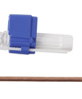 Side view of No Fuss Toilet Fill Valve Service Kit Complete Rebuild Kit For Toilet Tanks with copper pipe and blue components.