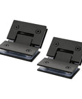 Badass Heavy Duty Two Pack Shower Door Hinges With Tight Seal Gaskets Slick Stainless Steel Glass Panel Brackets For Bathrooms And Cupboards Rust Resistant Build Zero Drama Installation 135 Degree Swivel Smooth Glide in black.