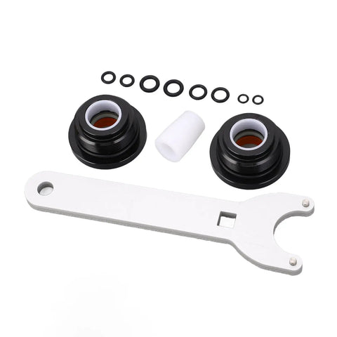 Real Deal Front Mount Hydraulic Steering Cylinder Seal Kit Replacement HS5157 For HC5340 To HC5358 Plus HC5365 Compatible With Shaft Wrench Tool black seals