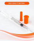1Cc Syringe With 30G Half Inch Needle, Individually Wrapped Lab Supplies, 30 Pack, Clear Readout And Smooth Plunger, No Sticking, Precision Measurement For Lab Use, with orange cap