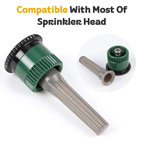 30 Pack Sprinkler Head Filters For Pop Up Sprinklers Fine Mesh Screens Replacement Nozzles Easy Install No Fuss Variable Arc Nozzle Filter For Garden Lawn Irrigation Durable ABS Material Keeps Sprinklers Running Smoothly in close-up view showing filter and compatibility text