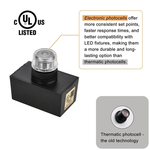 UL listed Dusk To Dawn Photocell Sensor For Outdoor Lights Hard Wired Post Eye with electronic photocells diagram.