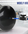 Quarter Inch Push To Connect Pneumatic Ball Valve with Adjustable Flow Controller installed on air tank