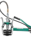Split Hydraulic Gear Puller With Hand Pump, 2/3 Jaw Bearing Puller Separator for Wheel Hubs, 50T Capacity, green handle, black tubing.