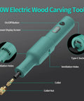 Electric Wood Carving Tool Kit For Beginners And Pros A Versatile Precision Engraving Set With Type-C charging and ventilation