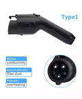 J1772 Type 1 plug of Portable Level 2 EV Charger With 32A 7.2kW EVSE 1 Phase illustrative features visible