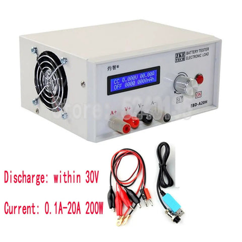 Beefy Pro Grade Battery Capacity Tester For Cars With Dual Voltage And Current Channels, LCD Readout, Auto Range displayed with cables