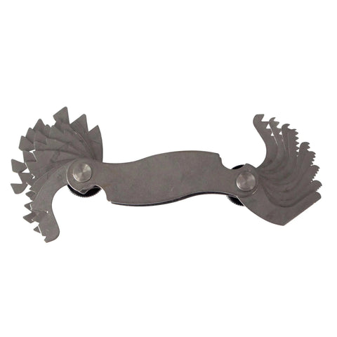 Unipec screw pitch gauge with 18 leaves, 0.5-7.0 mm pitch; metric thread gauge tool in steel