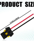 Headlight Wiring Harness Kit For 9005 9006 9012 HB3 HB4 Plug Sockets Female Adapters showing size 11cm/4.3in