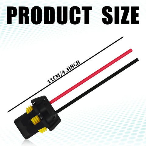 Heavy Duty Headlight Wiring Harness Pigtail Kit With Female Sockets For 9005 9006 9012 HB3 HB4 Headlights size shown