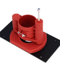 Heavy Duty Router Lift Table System Featuring Smooth Crank Adjustment And Rock Solid Aluminum Build That Locks Down Tight and delivers precision with a red lift base component.