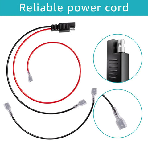 24V Battery Harness Kit With 2Pin SAE Connector For Electric Bikes Insulated Terminal Harness shown with wiring and connectors.