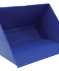 Solid Workhorse Steel Self Dumping Hopper For Forklift 3 Cubic Yard 2000 Lb Payload Capacity interior view in blue color