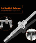 SFU1605 300mm Rolled Ballscrew Ballnut With Anti-Backlash Design for smooth motion in CNC machinery and DIY projects.