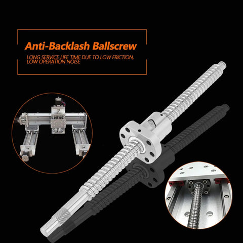 SFU1605 300mm Rolled Ballscrew Ballnut With Anti-Backlash Design for smooth motion in CNC machinery and DIY projects.