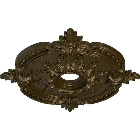 Benson Classic Brass Ceiling Medallion, 28 3/8 Inch, detailed deep relief design, lightweight, hand painted, fits up to 6 1/2 inch canopies