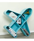 Blue Cool Floating Wall Shelf Dope Book Organizer For Living Room And Office Iron Art Hanging Bookcase on floor