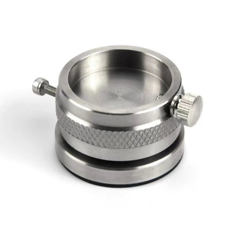 Watch Movement Holder And Repair Tool Rotating Base Kit, metal base with adjustment knob, angle view