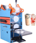 Heavy Duty 110V Manual Cup Sealer Handles 90 And 95 Mm Cups Up To 7 Inches Tall With Straight Up Smooth Sealing for drinks.