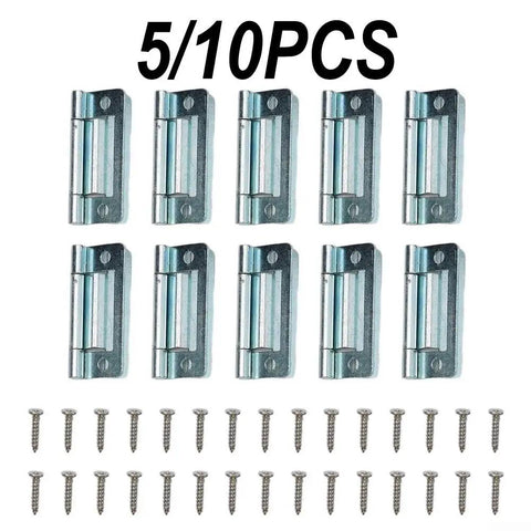 Image showing 10 Heavy Duty Steel Crank Flush Hinge For 15 To 19mm Door Thickness Caravans And Mobile Homes Zinc Plated Finish With Screws
